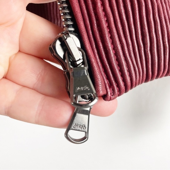 Veronica Beard Malin Quilted Leather Bomber Jacket Red Small Casual Fall Winter - Picture 5 of 6